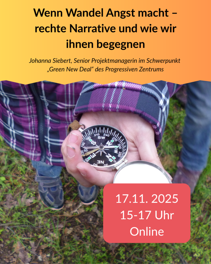 Ankündigung Online-Workshop Projekt Zuversichtsnarrative am 17.11.2025, Thema „Wenn Wandel Angst macht – rechte Narrative und wie wir ihnen begegnen“